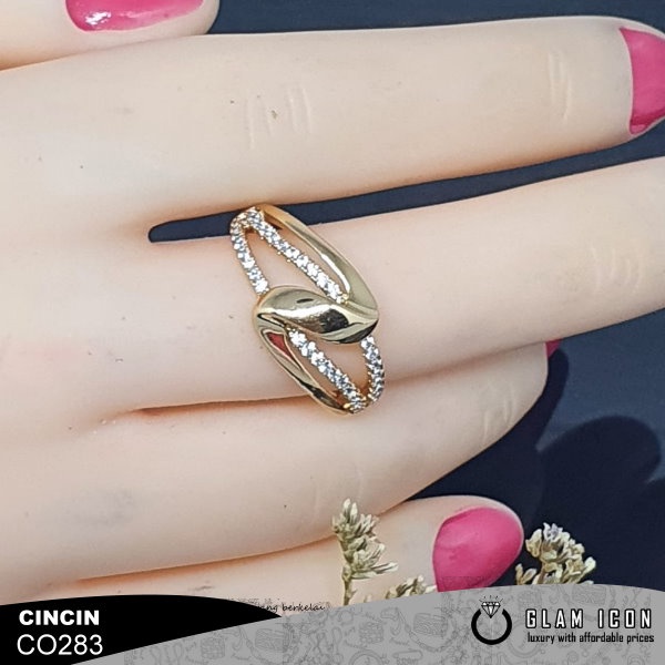 Cincin Mata Motif Abstrak warna gold C0283 CCG