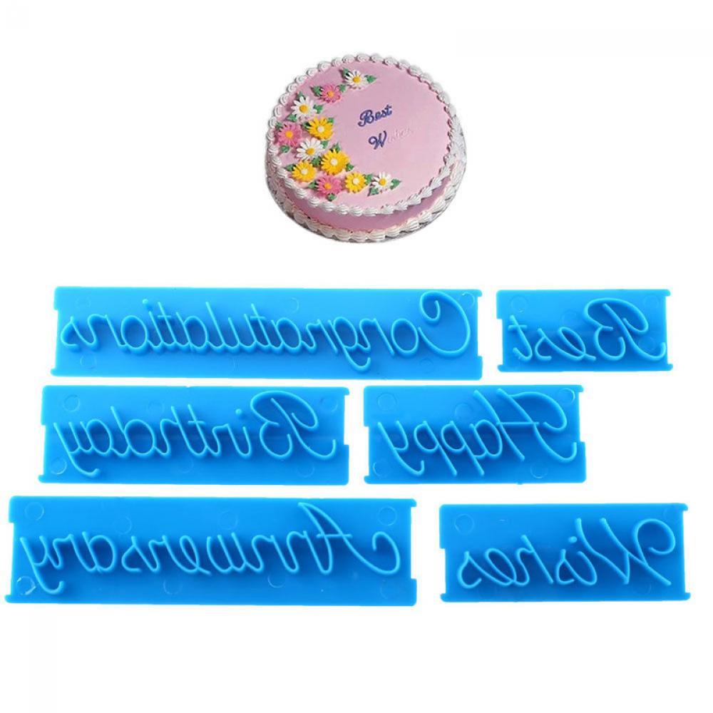 Solighter 6PCS Cetakan Kue Icing Fondant Cutter Alat Baking Happy Birthday