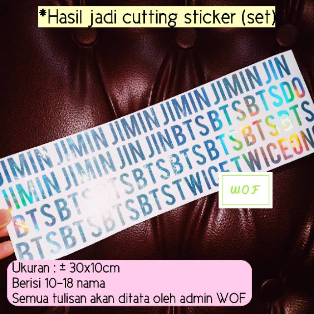 [SET] CUTTING STICKER UKURAN 30X10CM ISI BANYAK NAMA MURAH BANGETTT