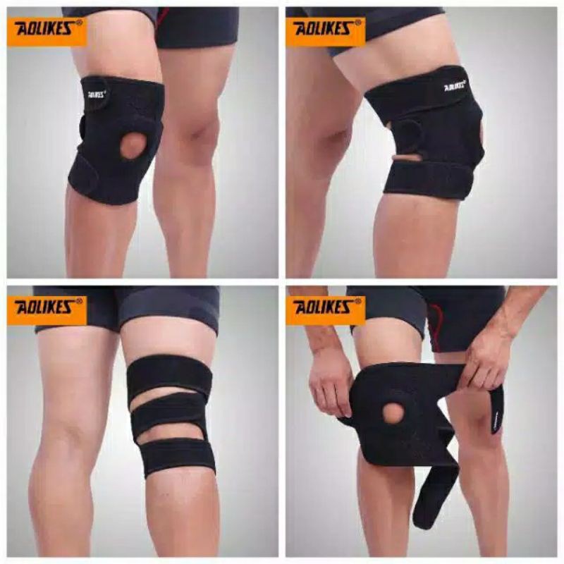 Aolikes Deker Decker Lutut Knee Patella Support Brace Protector Pelindung Lutut Legsleeve Open