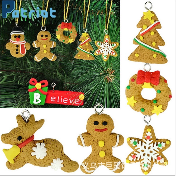 [ 6Pcs   Gingerbread Xmas Pendant Ornaments Home Decoration Products ]