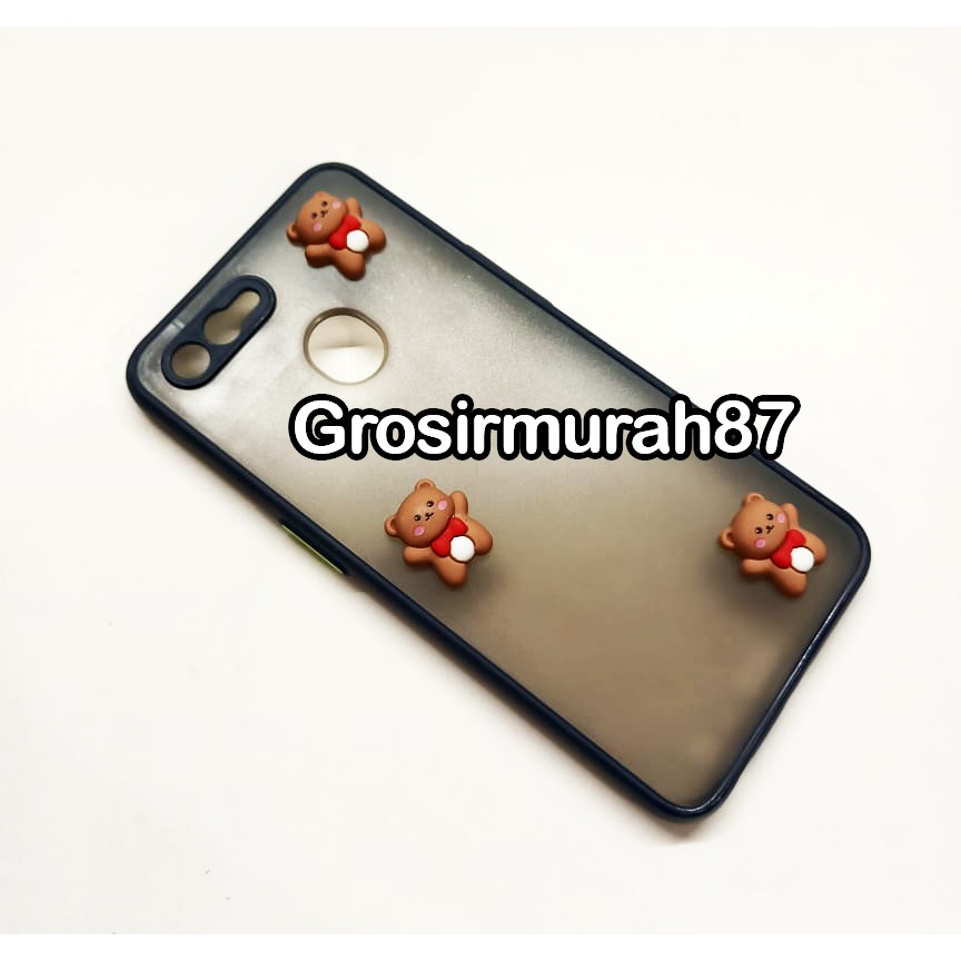 candy macaron softcase case tebal kondom hp Oppo f9 Pink maroon kuning hitam navy