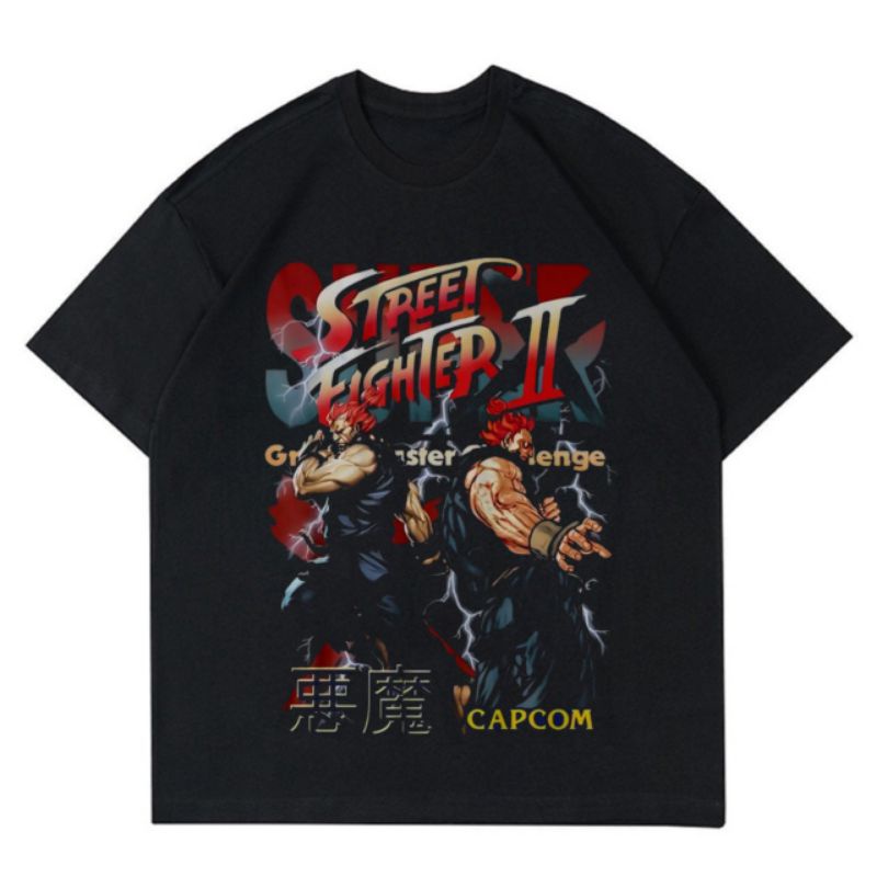 KAOS STREET FIGHTER II | AKUMA TEE | BAJU | T SHIRT | BOOTLEG | VINTAGE | | OVERSIZE | TEE