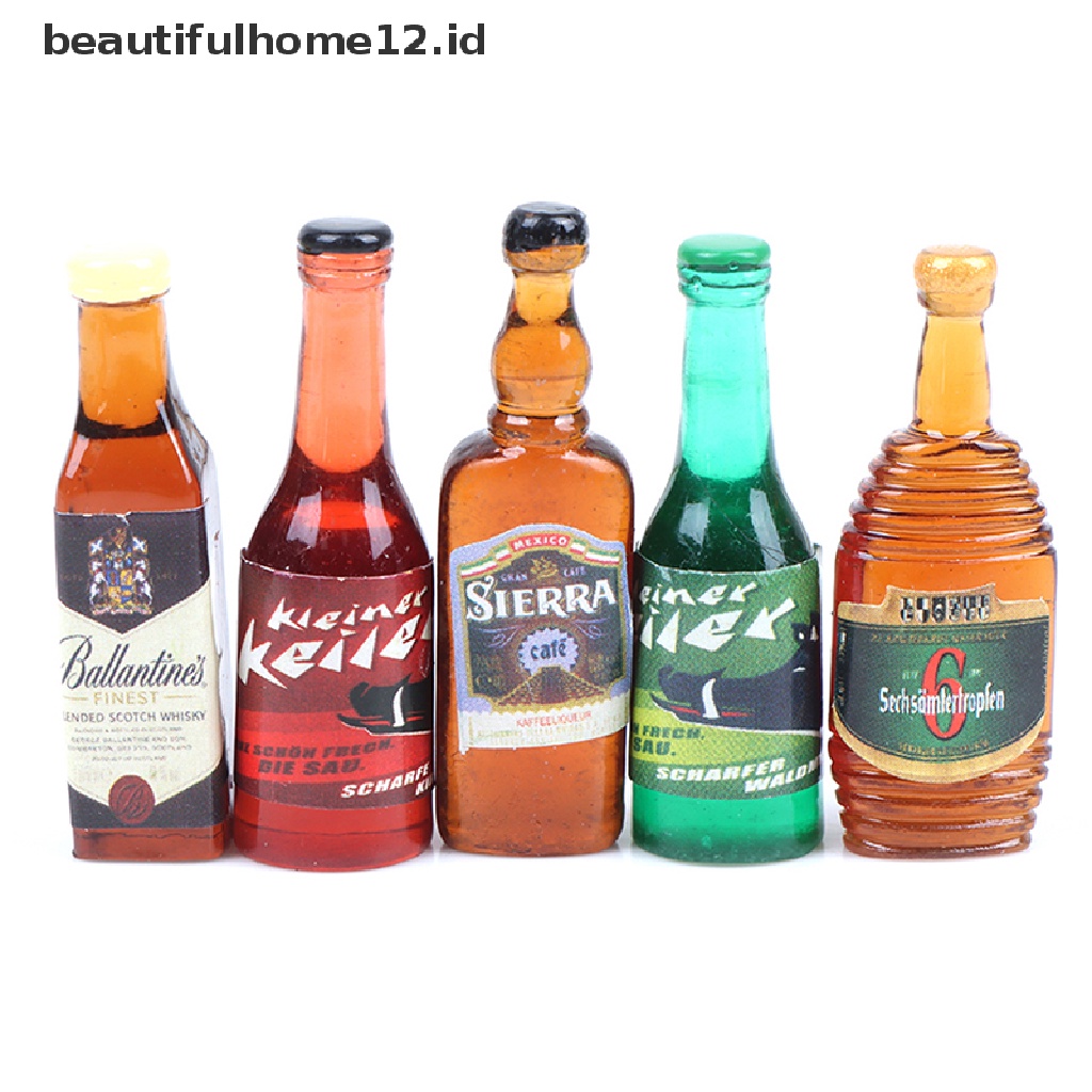 【beautifulhome12.id】 10Pcs 1:12 Dollhouse Miniature Drinks Wine Model Doll Kitchen Food Accessories .