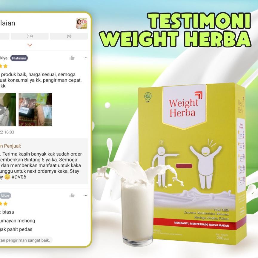 

NEW PRODUCT !!! 8.8 Weight Herba – Weigt Wight Nutrisi Multivitamin Susu Kambing Etawa Murni Turunkan Kadar Gula Tingkatkan Berat Badan Untuk Anak & Dewasa Penambah Asupan Kalori Jaga Tekanan Darah Tubuh Tingkatkan Daya Serap Usus Isi 200gr [KODE 465]