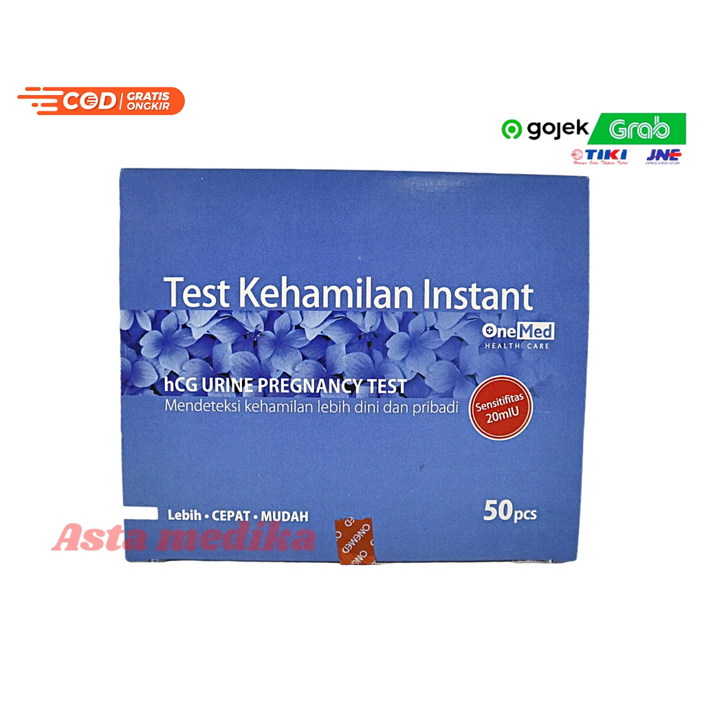 Test Pack Kehamilan Instan Hcg Onemed  Alat Tes kehamilan  Test pack OneMed  Test Strip OneMed (isi 50)