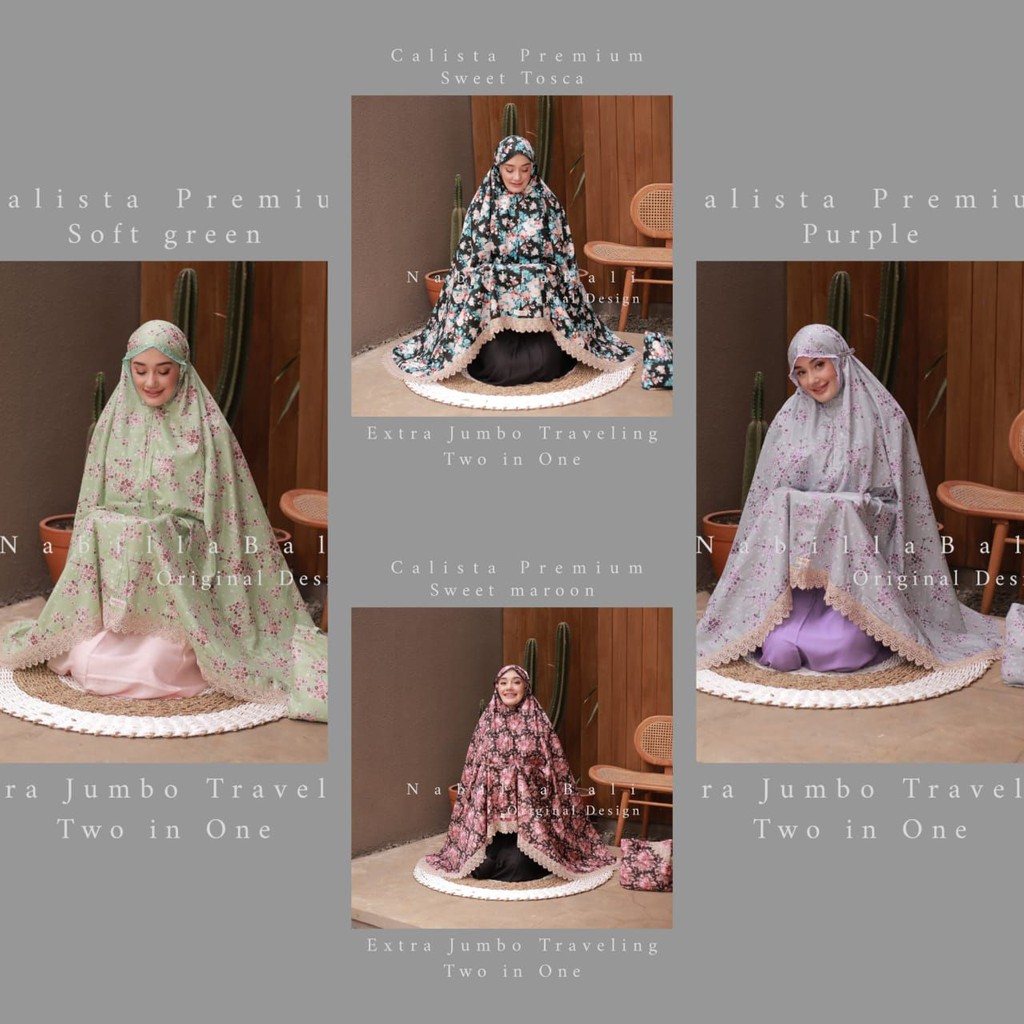 Mukena Calista Traveling 2in1 Super Jumbo ori By Nabillabali
