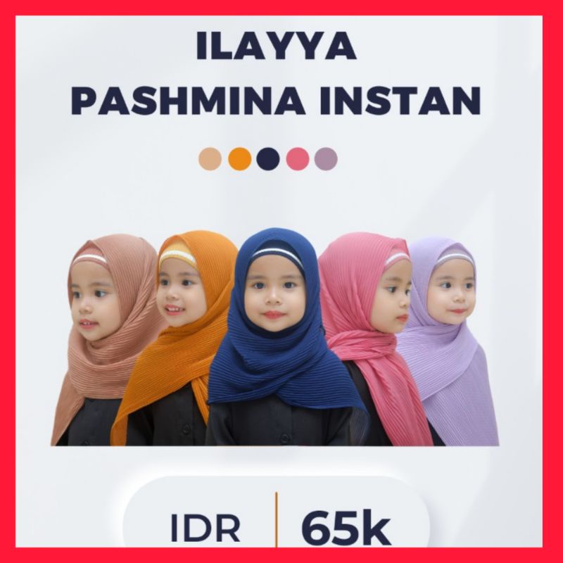 kerudung krudung pashmina plisket instan jilbab anak bayi Ilayya