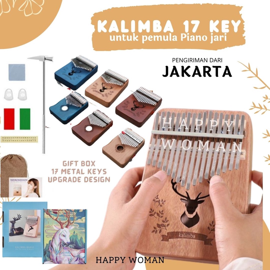 Alat Musik Mainan Kalimba 17 Key Untuk Pemula Piano Jari Instrumen Carimba Kecapi Jari Kalimba