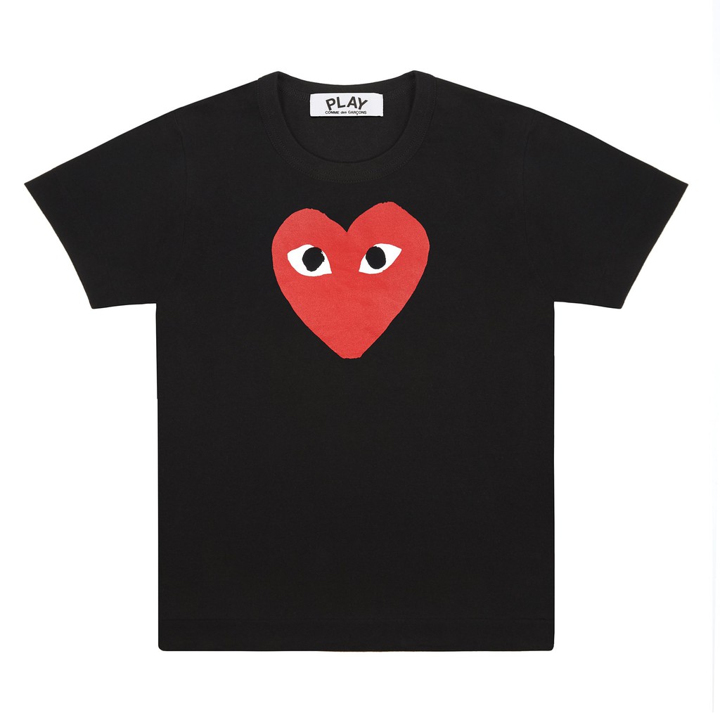 CDG Men Big Red Heart Tee Black 100% Authentic