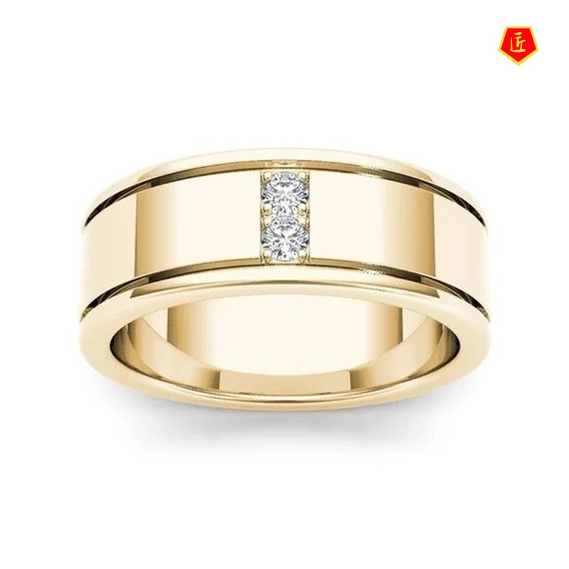 [Ready Stock]Simple 14K Gold Diamond Ring