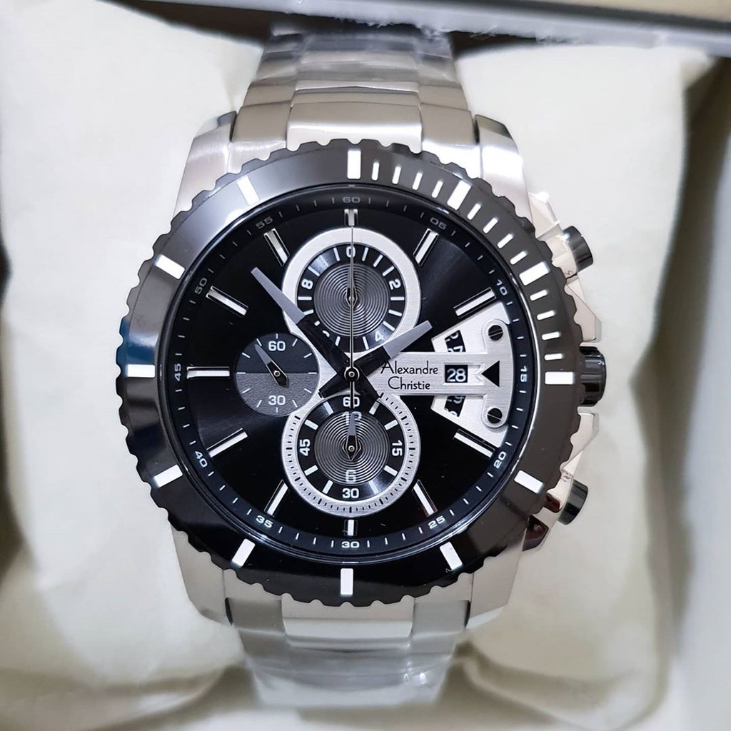 ALEXANDRE CHRISTIE ORIGINAL AC6455 SILVER HITAM