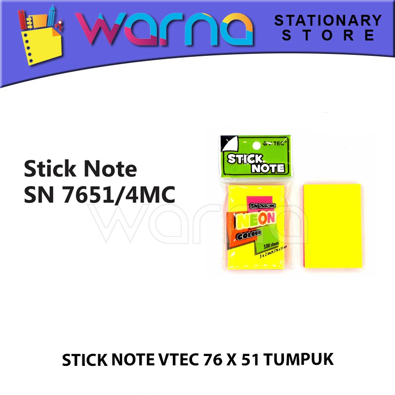 

STICK NOTE VIS-1 VTEC 76 X 51 TUMPUK