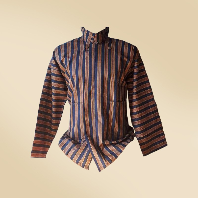 COD...!!! Setelan Baju Surjan Lurik + Blangkon Jogja Samurai Sliwir Coklat - Ukuran Dewasa #Adat #Jawa #Tradisional