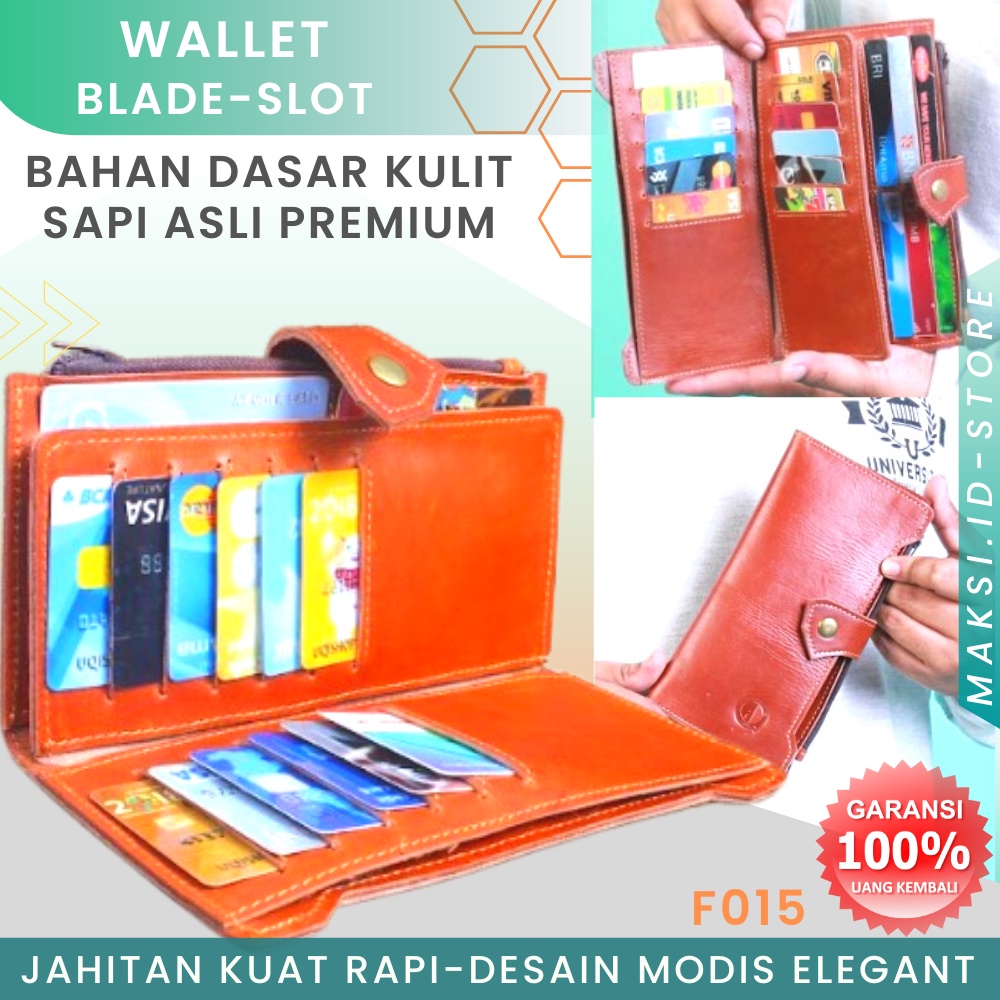 Dompet Kulit Pria Dompet Panjang Kartu Pria Lipat Kulit Sapi Asli Original F015 Dompet Pria Panjang Modern Compact GENUINE LEATHER Card Wallet GARANSI ORIGINAL