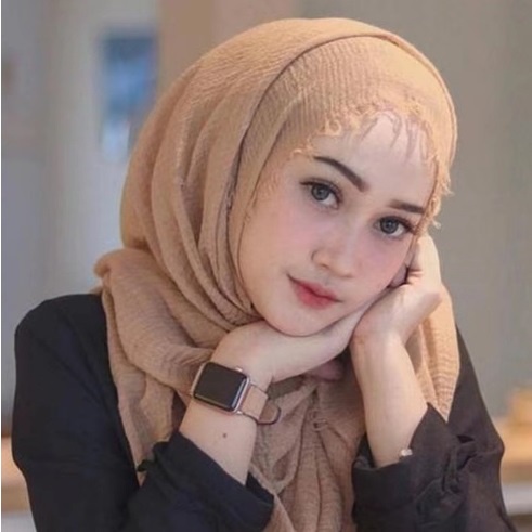 Pashmina Crinkle premium shawl jilbab murah meriah