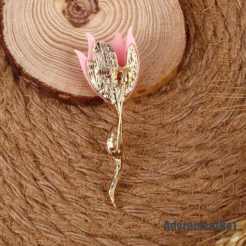 (Adornmentno1) Bros Pin Enamel Desain Bunga Tulip Untuk Wanita