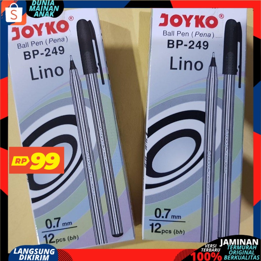 ( PROMO 99 ) Pen Ballpoint Lino JOYKO BP-249 Pulpen Lino / Pena 0,7 Hitam / Biru 1pcs Termurah