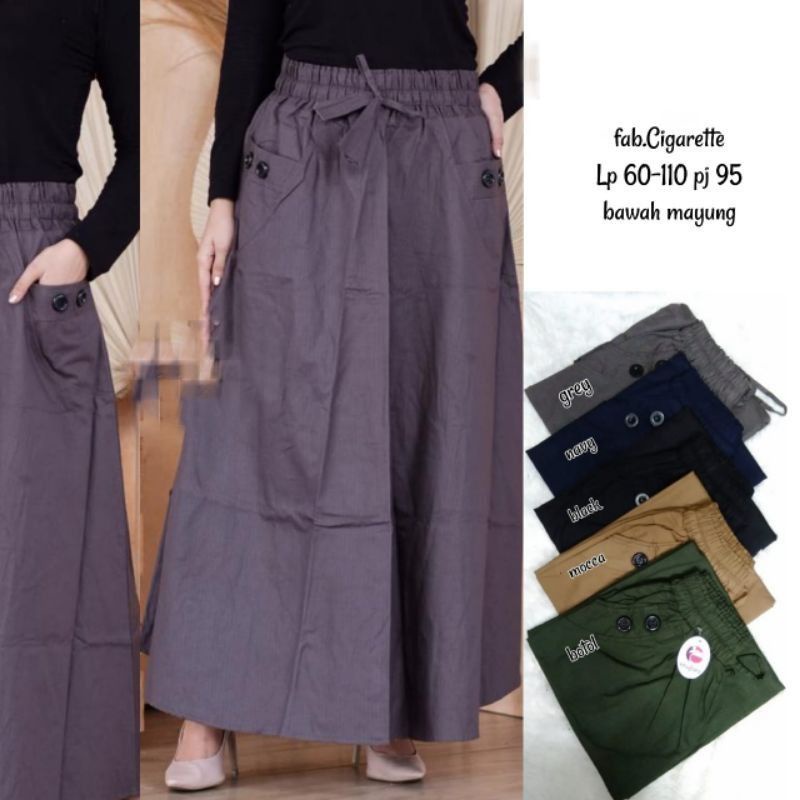 rok panjang katun polos katun cigaret