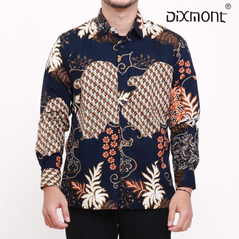 Dixmont Kemeja Pria Batik Panjang Hem BL01821