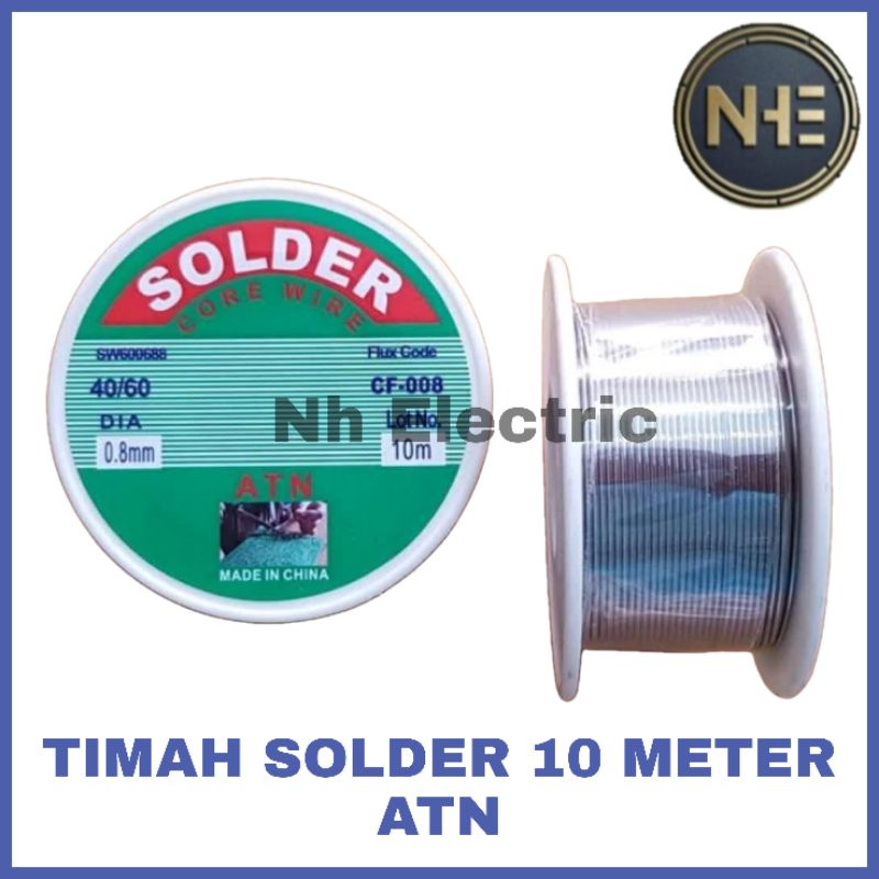 Timah Solder 10M Atn - Timah Solder 10 Meter Atn - Timah Solder 10M Full Core Wire Roll 0,8mm Atn