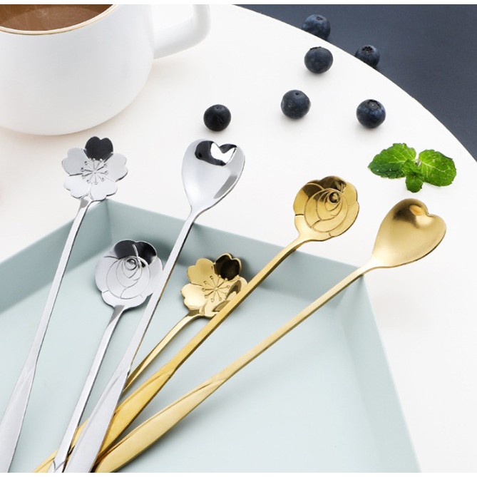 Sendok Teh Bunga Stainless Steel Cantik dan Unik New