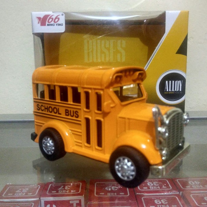 Diecast Luxurious School bus Diecast model classic bis Alloy high speed murah