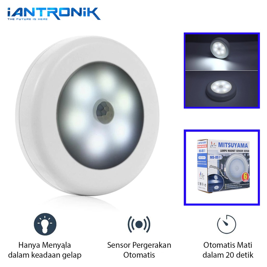 Lampu Tempel COB LED Sensor Gerak / Dinding Magnet Motion Otomatis MS-8511