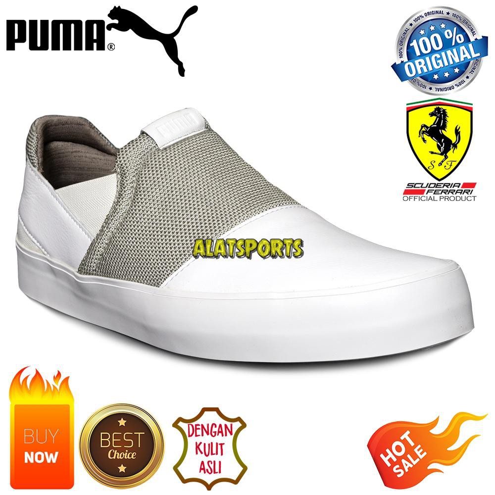 Puma SF (Scuderia Ferrari) Slip On 306118-02 White Sepatu Sneaker Pria Original