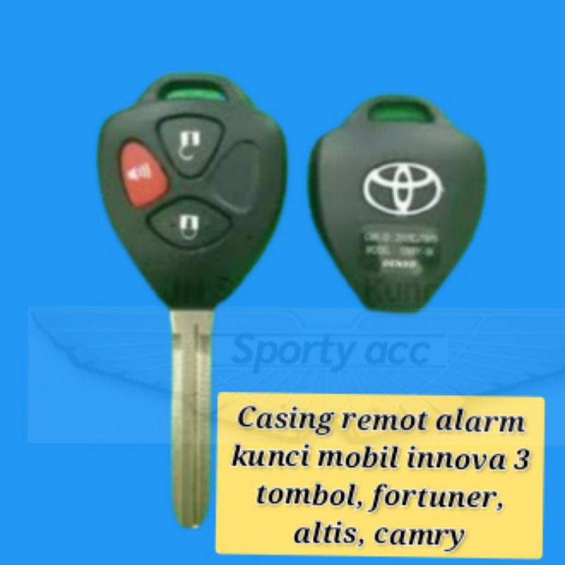 Casing Remot alarm kunci innova fortuner altis camry yaris tombol 3