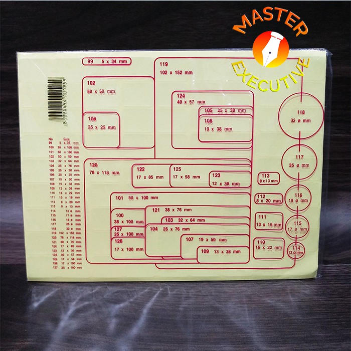 [Pak - 10 lembar] Fox Label Stiker 101 / Undangan / Nama / Self Adhesive Sticker