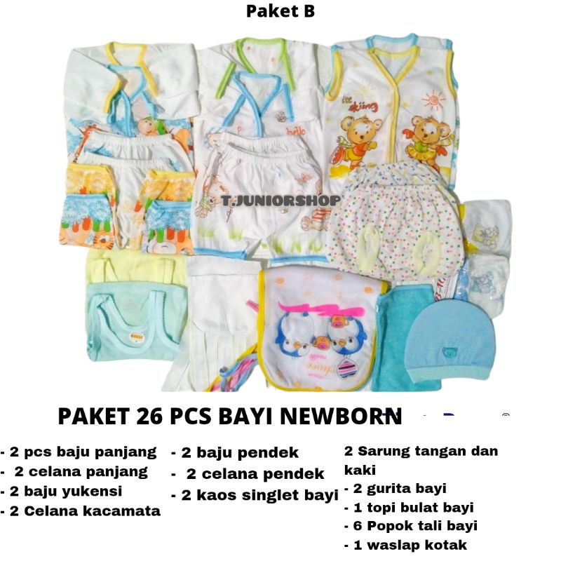 PAKET BAJU BAYI NEWBORN/PAKET PERLENGKAPAN BAJU BAYI BARU LAHIR