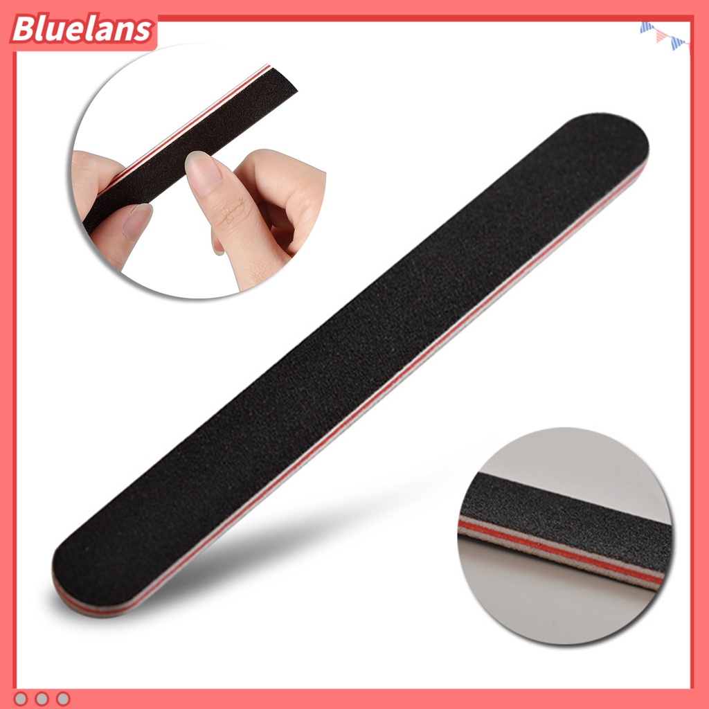 Bluelans Alat Kikir Kuku Dua Sisi Anti Abrasion Tahan Lama Warna-Warni Untuk Manicure Wanita
