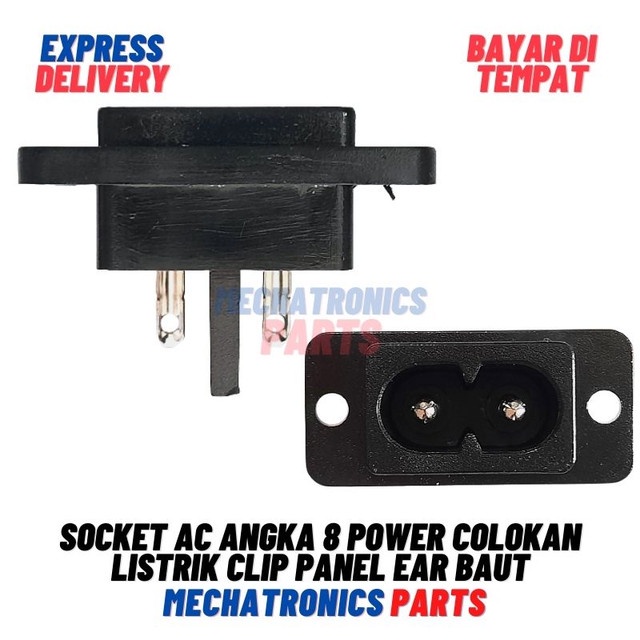 [5770] SOCKET AC ANGKA 8 POWER COLOKAN LISTRIK CLIP PANEL EAR BAUT