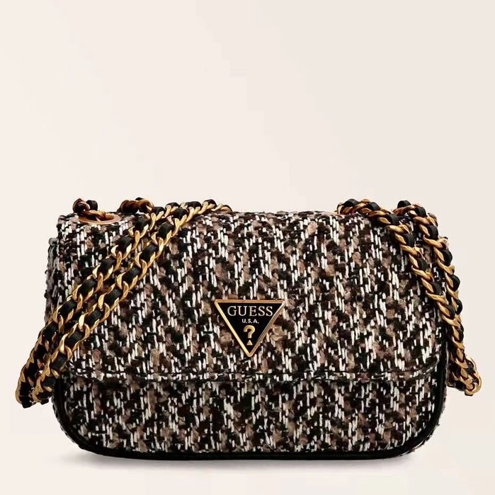 CKBAGS - TAS GUESSS GS TAS SELEMPANG SLING BAG TAS BAHU RYAN CESSILY TWEED RAJUT MINI MICRO FASHION IMPORT PREMIUM #3014