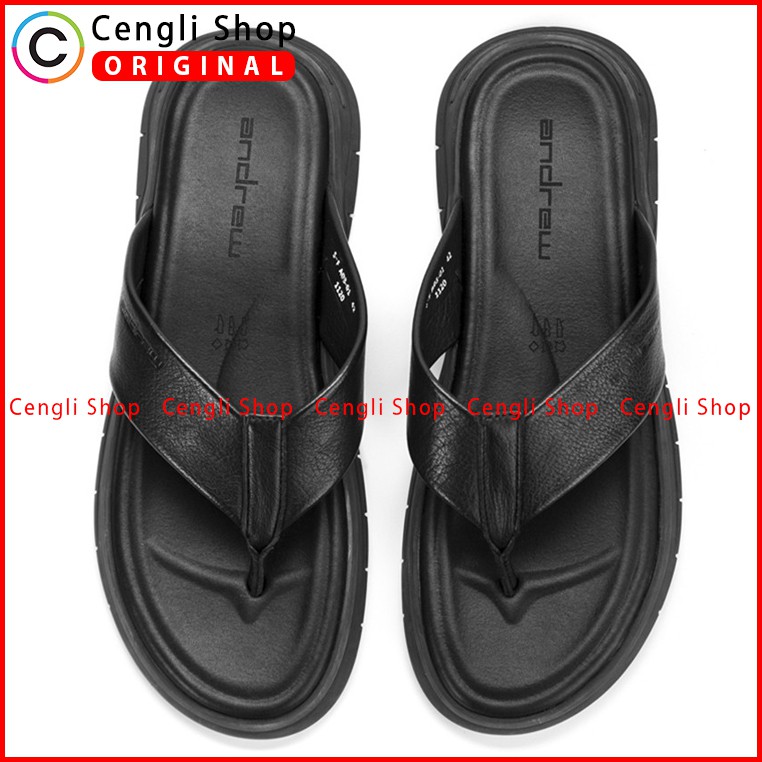 ANDREW SANDAL JEPIT PRIA TERBARU ORIGINAL CASUAL KULIT HITAM ANM11