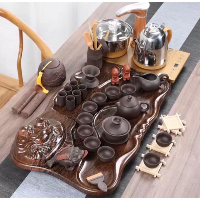 Chinese tea set otomatis/ceramic kung fu set traditional/tea set peralatan minum teh lengkap