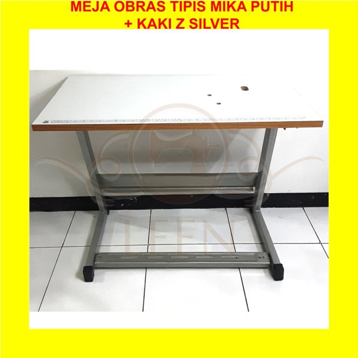 SET Meja Obras MIKA + Kaki Z Silver Mesin Jahit Neci Portable LEEN
