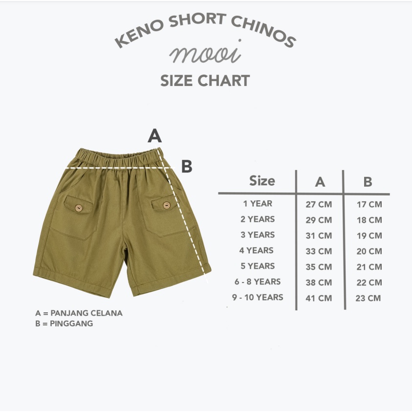 Mooi Keno Short 1-10 Tahun Celana Pendek Anak Keno Short Chinos P10 CBKS