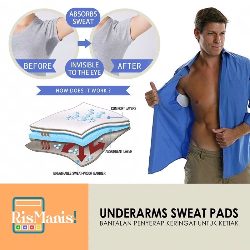 UNDERARMS SWEAT PADS - Bantalan Deodoran Ampuh Penyerap Keringat Ketiak Anti Basah Bebas Bau Badan