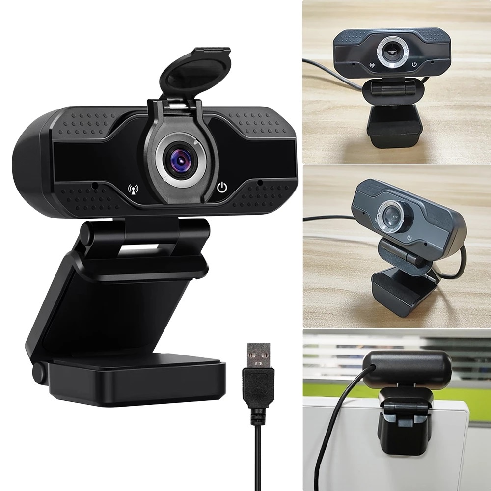 【COD】1080P USB Webcam Kamera With Microphone Full HD Bisa Berputar 360 derajat Web Camera Meeting Camera for PC Computer Desktop