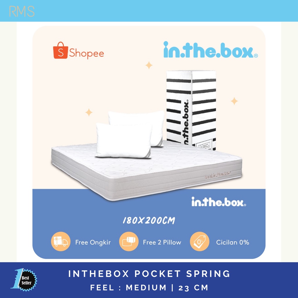 FREE ONGKIR - InTheBox Kasur Uk. 180x200 Pocket Spring / In The Box / Kasur / Srping Bed / Matras / 