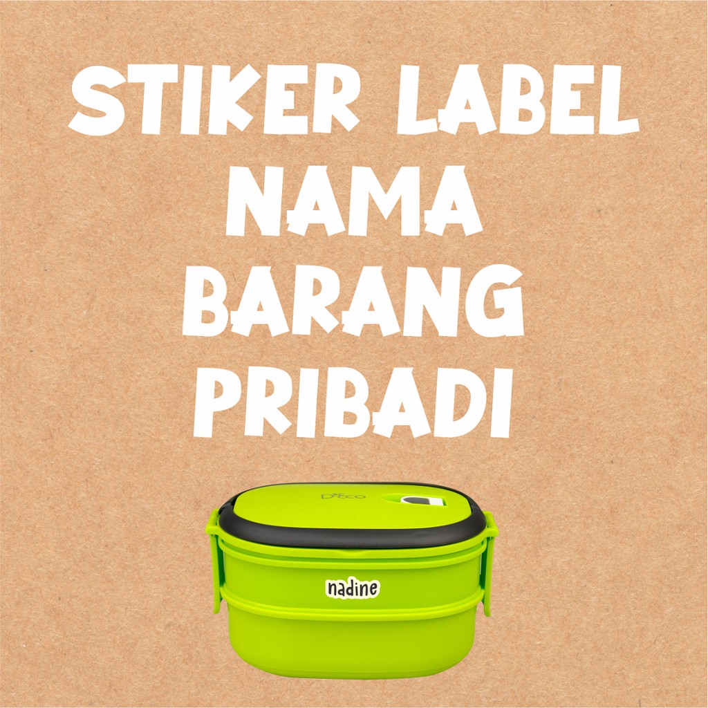 

Stiker Nama Sticker Label Nama Waterproof Isi 56 pcs/set bisa gambar sendiri custom FLASHSALE