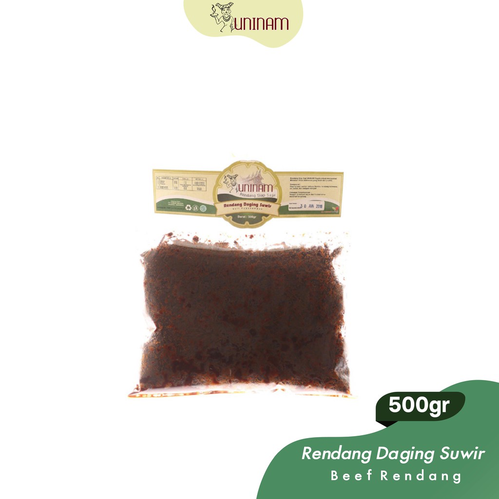 

UniNam Rendang Daging Suwir 500gr / Rendang Sapi Makanan Kemasan Rendang Makanan Cepat Saji Rendang