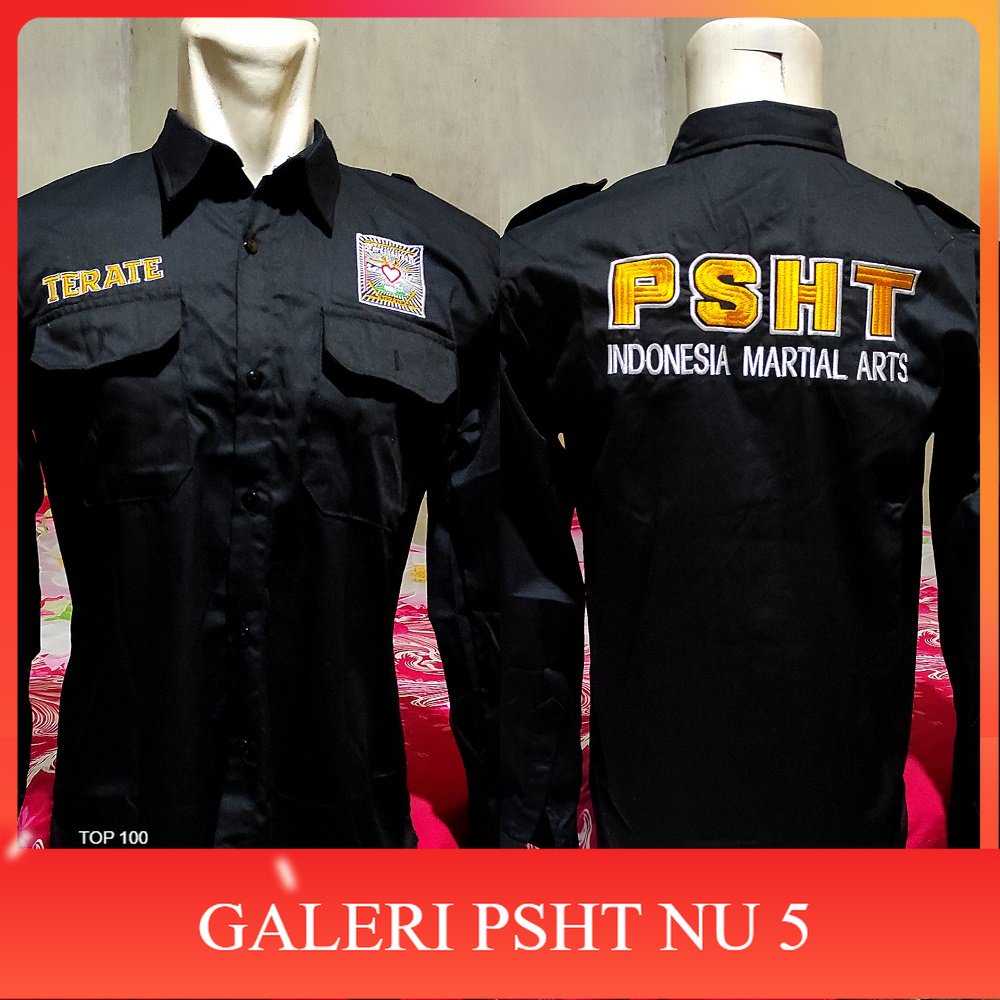 ATRIBUT PSHT- HEM PSHT LENGAN PANJANG-KEMEJA PSHT LENGAN PANJANG-KEMEJA PSHT BORDIR-BAJU KEMEJA PSHT