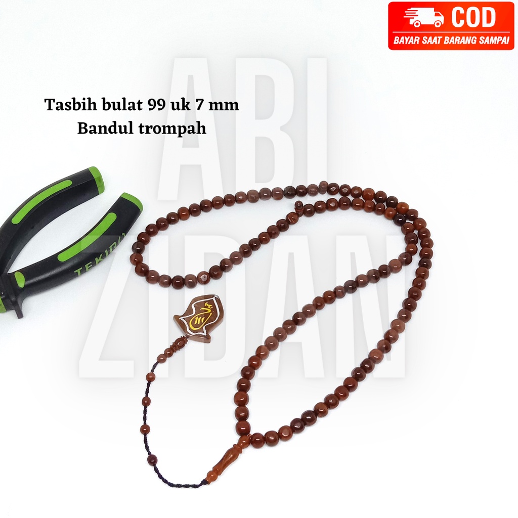 tasbih kokka kauka kaoka kaokah kokkah kaukah asli original model bulat 99 ukuran 7 mm bandul trompah