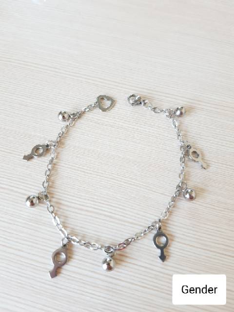 SET Gelang Tangan Kaki Gender Boy &amp; Girl Titanium Silver Antikarat