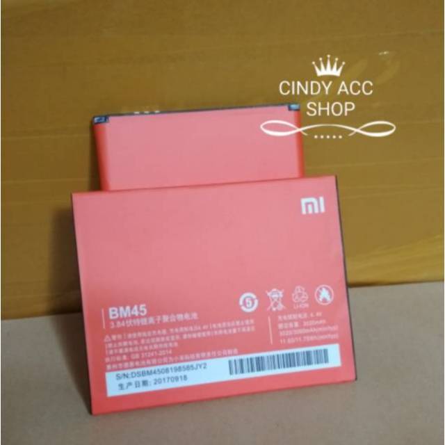 Baterai Original Redmi NOTE 2 NOTE2 BM45 BM 45 Battery Batre Battre Bat