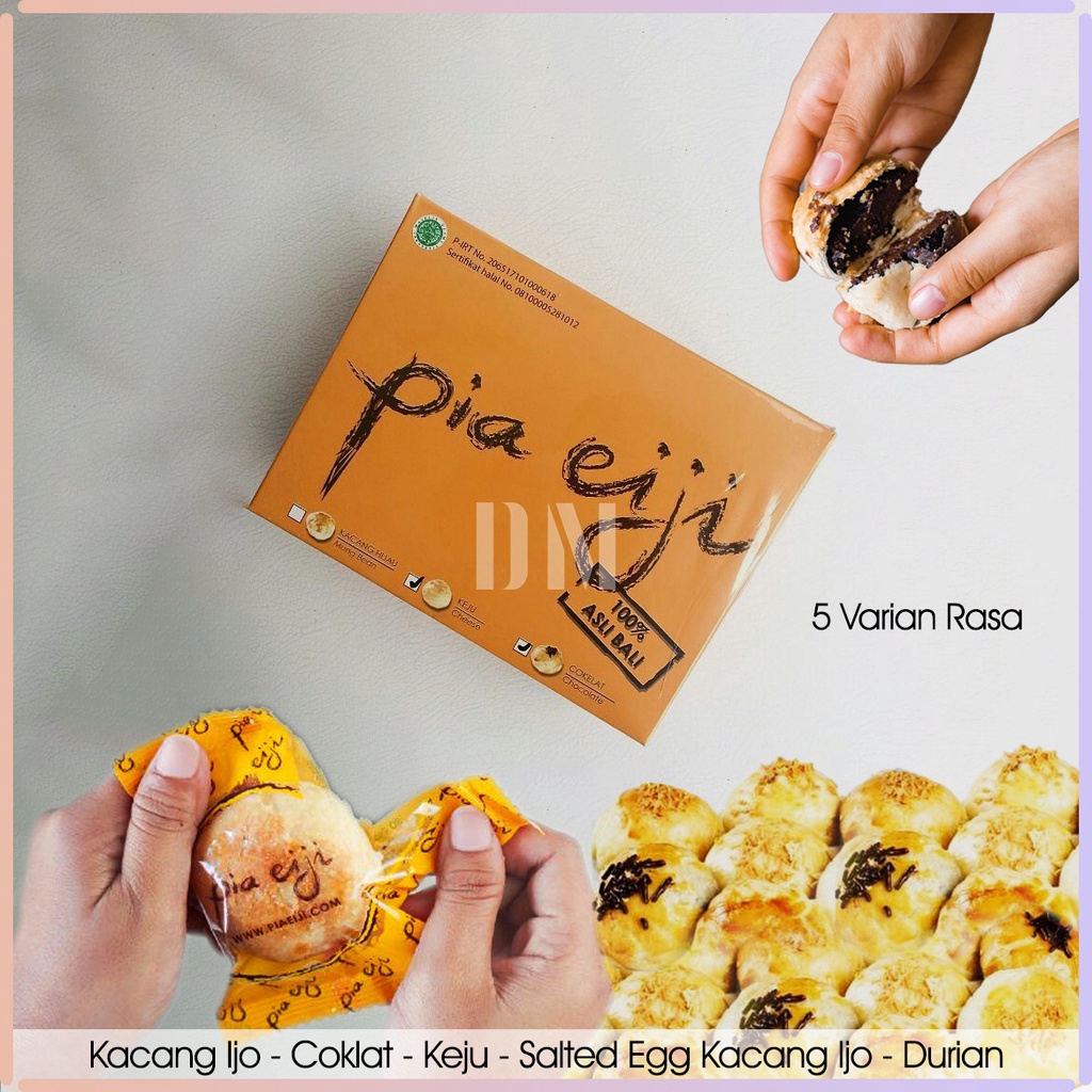 

Pia Eiji Asli Oleh Khas Bali 100% Original Kacang Hijau Coklat Keju Durian Telur Asin Mix Isi 8 Pcs Box 2 3 Rasa