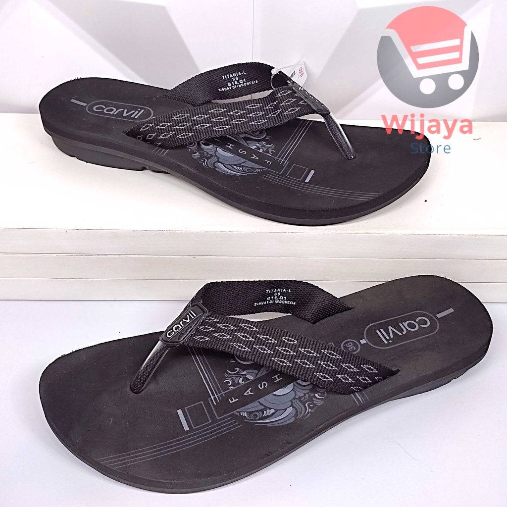 CARVIL TITANIA SANDAL WANITA CARVIL ORIGINAL SENDAL JEPIT CEWEK PEREMPUAN BERKUALITAS ROSITA DESTY FIORELLA